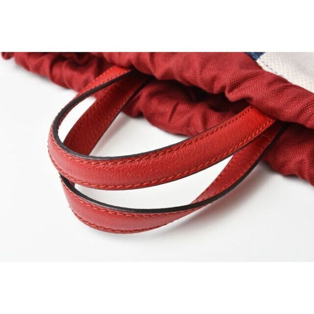 Gucci Backpack Drawstring Gucci Stripe Canvas Lea… - image 7